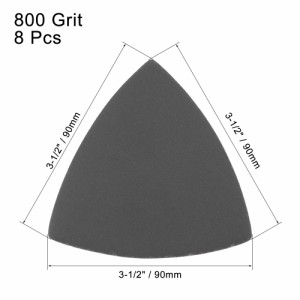 uxcell サンドペーパーフック 三角砂パッド 3-1/2揺動多工具 炭化ケイ素 ウェット/ドライ使用 800グリット 8個入り