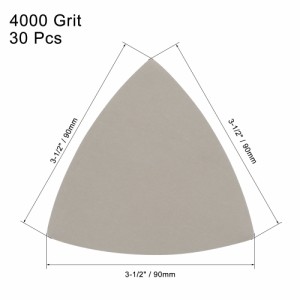 uxcell サンドペーパーフック 三角砂パッド 3-1/2揺動多工具 炭化ケイ素 ウェット/ドライ使用 4000グリット 30個入り