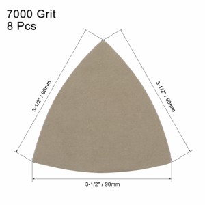 uxcell サンドペーパーフック 三角砂パッド 3-1/2揺動多工具 炭化ケイ素 ウェット/ドライ使用 7000グリット 8個入り