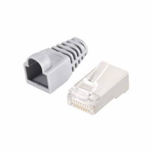 uxcell　RJ45モジュラープラグイーサネットコネクタ　Cat6　グレーストレインリリーフブーツ付き　50セット