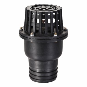 uxcell　フットバルブ　バーブフィルター　ストレーナチェックバルブ　ホームガーデン井戸ポンププール用　PVC　ブラック　外径73.2　mm