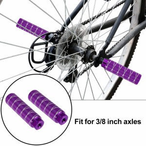 X AUTOHAUX アクスルリアフットペグフットレスト 100x28 mm ユニバーサル BMX MTBバイク自転車 9.5 mm車軸 1ペア パープル