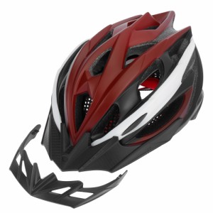 X　AUTOHAUX　大人用自転車用ヘルメット　調節可能なサイズ　マウンテンバイクヘルメット　2つの取り外し可能なバイザーリアライトと防水