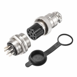 uxcell　航空コネクタセット　20mm　8　端子　5A　150V　GX20　防水　オスメスコネクタ継手　プラグカバー付き　5セット