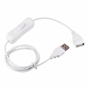 uxcell　オン/オフスイッチ付きUSBケーブル　USBオス-メス延長コード　LEDデスクランプ　LEDストリップ用　ホワイト　長さ1　M　3個