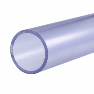 uxcell　リジッドラウンドパイプ　PVC　43　mm内径　50　mm外径　300　mm　ハイインパクト　水道管、工芸品、ケーブルスリーブ用　透明　