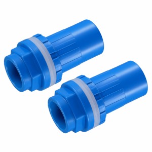uxcell　水タンクパイプコネクタ　25　mm内径　19　mm　DN20ジョイント直管ホース付属品　ブルー　2個