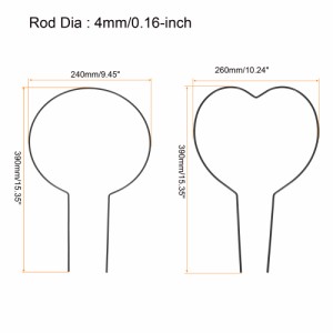 uxcell メタルガーデントレリス ガーデンフェンス トレリスフェンス つる植物サポート アイロンホルダーラック ブラック ラウンド ハート