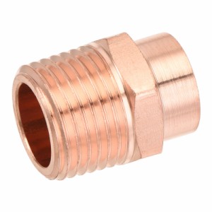 uxcell　銅オスアダプター　NPT3/8　径違いねじ継手　HVACビル家庭パイプライン用　内径12.7　mm