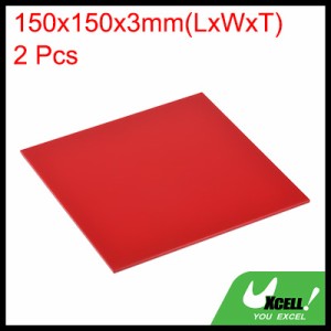 uxcell PMMAアクリルシート 着色 不透明 ガラス DIY 絵画 アートクラフト用 150 x 150 mm レッド 2個