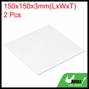 uxcell PMMAアクリルシート 着色 不透明 ガラス DIY 絵画 アートクラフト用 150 x 150 mm ホワイト 2個