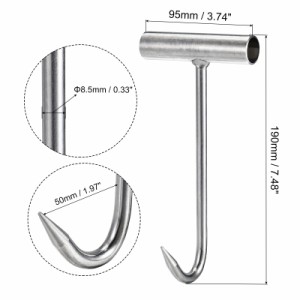 uxcell 190mmTハンドル肉骨抜きフック ステンレス鋼製 シルバートーン ピックリフティングフードプレップセットキッチン用品サービス キ