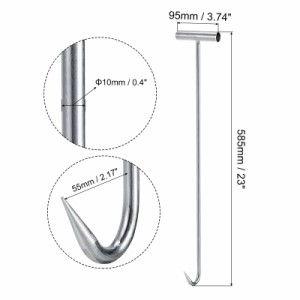 uxcell 585mmTハンドル肉骨抜きフック ステンレス鋼製 シルバートーン ピックリフティングフードプレップセットキッチン用品サービス キ