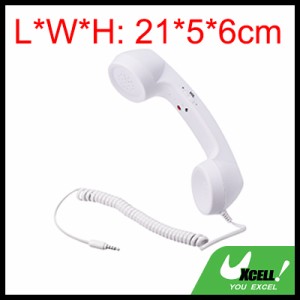 uxcell レトロ電話受話器 電話レシーバー マイクスピーカー用 3.5 mmの丸いソケット ホワイト
