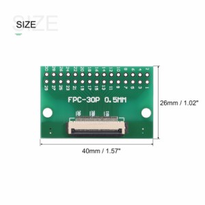 uxcell FFC FPC PCBコンバーターボード 30Pソケット 側0.5 mm 背面1.0 mm DIP2.54 mm LCD 3DプリンターカメラDVD TVラップトップ用 2個入