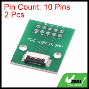 uxcell FFC FPC PCBコンバーターボード 10Pソケット 側0.5 mm 背面1.0 mm DIP2.54 mm LCD 3DプリンターカメラDVD TVラップトップ用 2個入