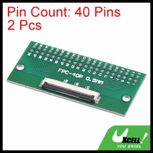 uxcell FFC FPC PCBコンバーターボード 40Pソケット 側0.5 mm 背面1.0 mm DIP2.54 mm LCD 3DプリンターカメラDVD TVラップトップ用 2個入