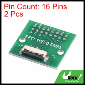 uxcell FFC FPC PCBコンバーターボード 16Pソケット 側0.5 mm 背面1.0 mm DIP2.54 mm LCD 3DプリンターカメラDVD TVラップトップ用 2個入