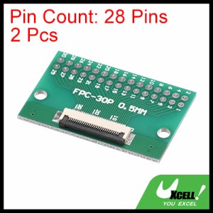 uxcell FFC FPC PCBコンバーターボード 28Pソケット 側0.5 mm 背面1.0 mm DIP2.54 mm LCD 3DプリンターカメラDVD TVラップトップ用 2個入