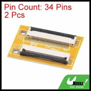 uxcell FFC FPCエクステンションボード PCBエクステンド ZIP HDDコネクタ 34ピン 0.5 mmピッチ 片面 LCD 3DプリンターカメラDVD TVラップ