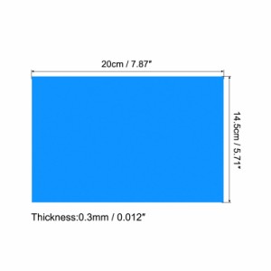 uxcell プラスチック製シート 熱伸縮フィルム サンドペーパー 工芸品に対応 フルオレセント ブルー サイズ20 cmx14.5 cmx0.3 mm 10枚入