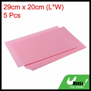 uxcell 伸縮プラスチックシート 伸縮フィルム サンドペーパー 工芸品に対応 ピンク サイズ29 cmx20 cmx0.3 mm 5枚入