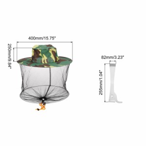 uxcell 養蜂道具用品キット 迷彩養蜂家キャップ帽子 ヘッドヴェールネットメッシュ付き ステンレス鋼 ビーハイブ Jフック親指型スクレー