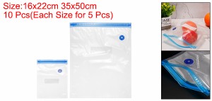 uxcell 真空密封袋 真空シールバッグ 再利用可能 エアバルブ&ラベル付き 真空ファスナー 収納バッグ 食品保存用 ホワイト 22cm x 16cm 10