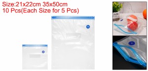 uxcell 真空密封袋 真空シールバッグ 再利用可能 エアバルブ&ラベル付き 真空ファスナー 食品保存用 ホワイト 22cm x 21cm 10個入り