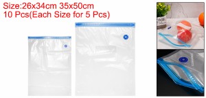uxcell 真空密封袋 真空シールバッグ 再利用可能 エアバルブ&ラベル付き 真空ファスナー 収納バッグ 食品保存用 ホワイト 34cm x 26cm 10