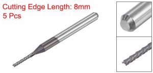 uxcell エンドミルCNCルータービット 1.2 mm x 8 mm 3.175 mmシャンク ダイヤモンド膜コーティング 超硬彫刻ビットミーリングカッター 左