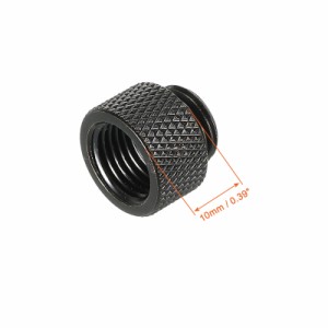 uxcell エクステンダーフィッティング オス-メス G1/4 x 10 mm 水冷システム用 2個 ブラック