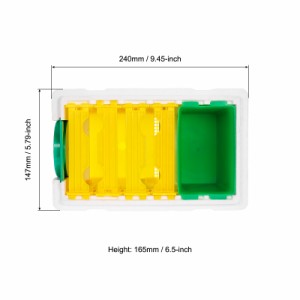 uxcell 女王蜂ボックス 女王蜂のケージ 蜂の輸送ボックス ミニ 飼育箱 養蜂ツール フォーム イェロー グリーン