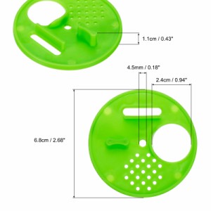 uxcell 蜂の巣箱入口ゲート プラスチック ラウンド 回転可能 ビーネストドアディスク 養蜂ツール 68mm グリーン 5個