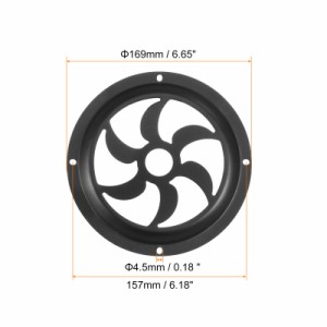 uxcell スピーカーカバー 169 mm 中空メッシュサブウーファーグリルガードプロテクター ネジ付き ホームオーディオ用 ブラック 2パック