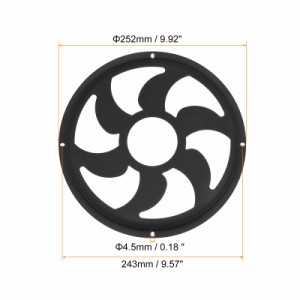 uxcell スピーカーカバー 254 mm 中空メッシュサブウーファーグリルガードプロテクター ネジ付き ホームオーディオ用 ブラック 2パック