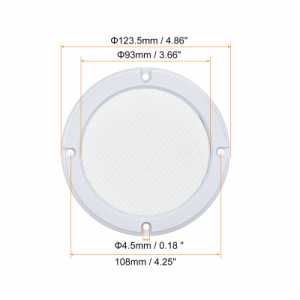 uxcell スピーカーグリルカバー 102 mm ホワイトメッシュサブウーファーグリルホーンガードプロテクター ホームオーディオDIY用 ネジ付き