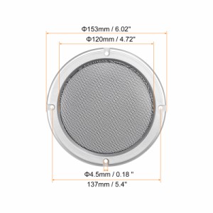 uxcell スピーカーグリルカバー 127 mm ブラックメッシュサブウーファーグリルホーンガードプロテクター ホームオーディオDIY用 ネジ付き