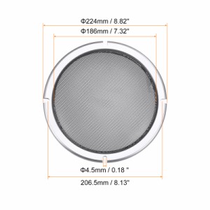 uxcell スピーカーグリルカバー 203 mm ブラックメッシュサブウーファーグリルホーンガードプロテクター ホームオーディオDIY用 ネジ付き