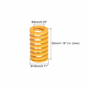 uxcell ダイスプリング 圧縮ダイスプリング 外径18mm 長さ30mm ス パイラルスタンピング 軽負荷 3Dプリンター電気部品用 イエロー 2個入