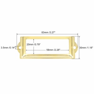 uxcell ラベルホルダーフレーム 金属ラベルホルダー オフィス 図書館 ファイル 引き出し キャビネット カード用 ゴールドトーン