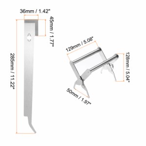 uxcell 蜂の巣スクレーパー 蜂蜜ナイフ 養蜂ツール ステンレス鋼 フレームグリップ 285mm Jフック