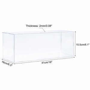 uxcell アクリルディスプレイケース プラスチックボックス キューブ 収納ボックス 透明 アセンブル 防塵ショーケース 41x16x15.5cm コレ