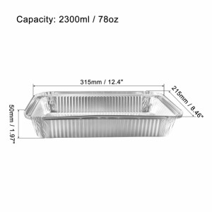 uxcell アルミホイルパン 使い捨てトレー容器 キッチン 焙煎 ベーキング 調理用 315mm x 215mm 2300ml 32個