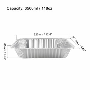 uxcell アルミホイルパン 使い捨てトレー容器 キッチン 焙煎 ベーキング 調理用 320mm x 265mm 3500ml 4個