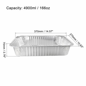 uxcell アルミホイルパン 使い捨てトレー容器 キッチン 焙煎 ベーキング 調理用 370mm x 270mm 4900ml 3個