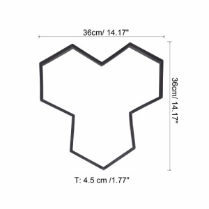 uxcell ウォークメーカー 36 x 36 x 4.5cm プラスチック ブラック 六角形 再利用可能 コンクリート セメント ステッピング ストーンパス