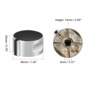 uxcell ストーブノブの交換 45度 コンロノブ バーナー制御ノブの交換 オーブンレンジ用 シルバー ブラック 36mm x 20mm 2個