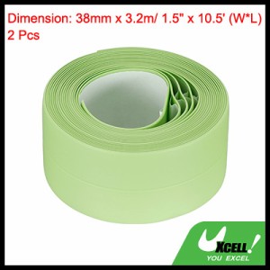 uxcell 防水シールコーキングテープ 自己接着 PVC シーリングテープ キッチン 浴室用 38mmx3.2m グリーン 2個
