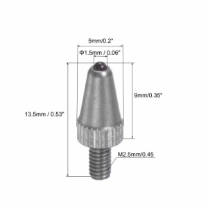 uxcell コンタクトポイント ダイヤル指示器用 直径1.5 mm M2.5スレッド 長さ9 mm